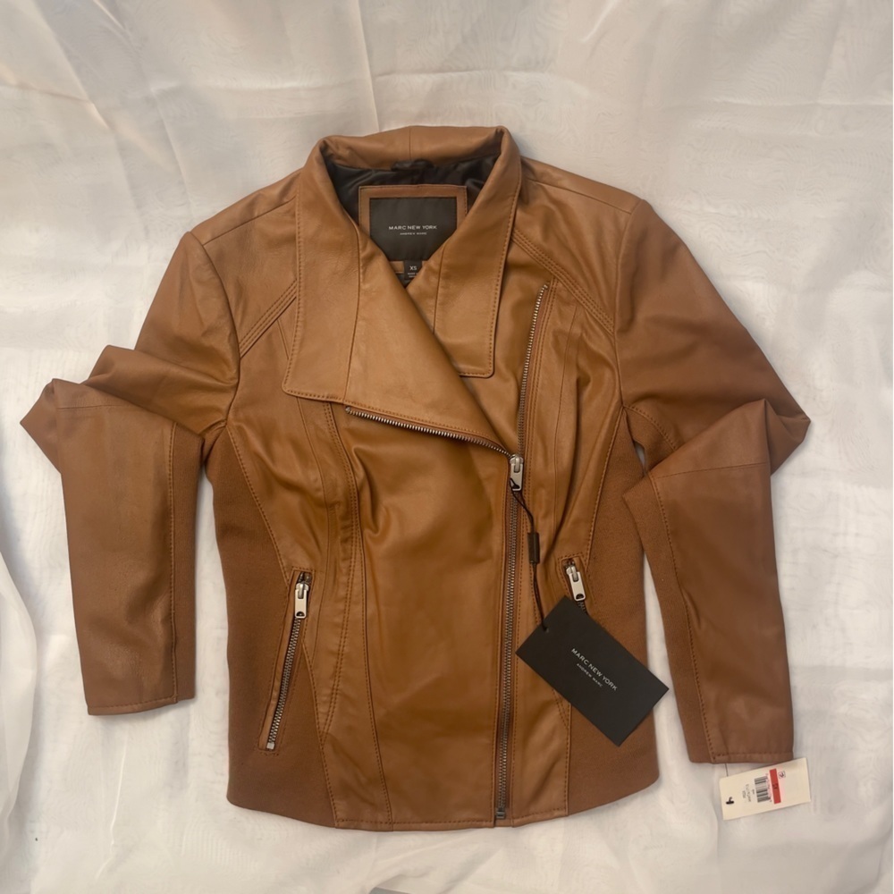 MARC New York by Andrew Marc Felix Leather Jacket size XS color whiskey/brown